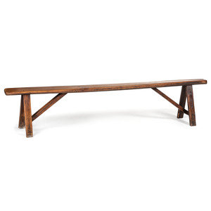 Appraisal: A Primitive Walnut Bench th Century Height x length inches