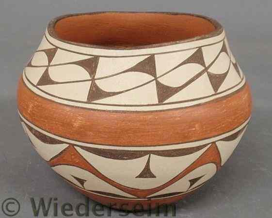 Appraisal: Zia Pueblo Olla pottery bowl signed Petra L h x