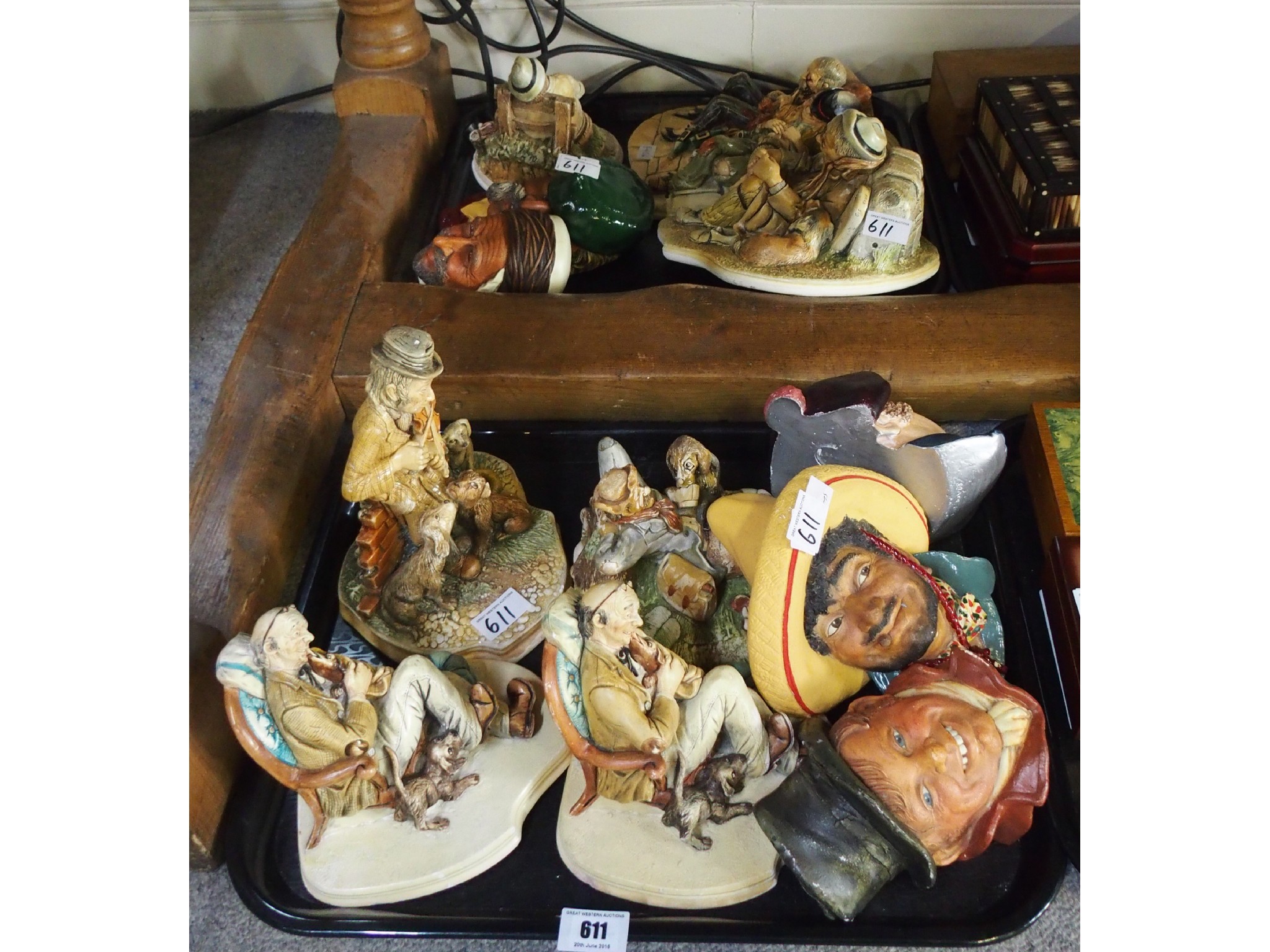 Appraisal: Two trays comprising various Nature Craft figures and Basson's heads