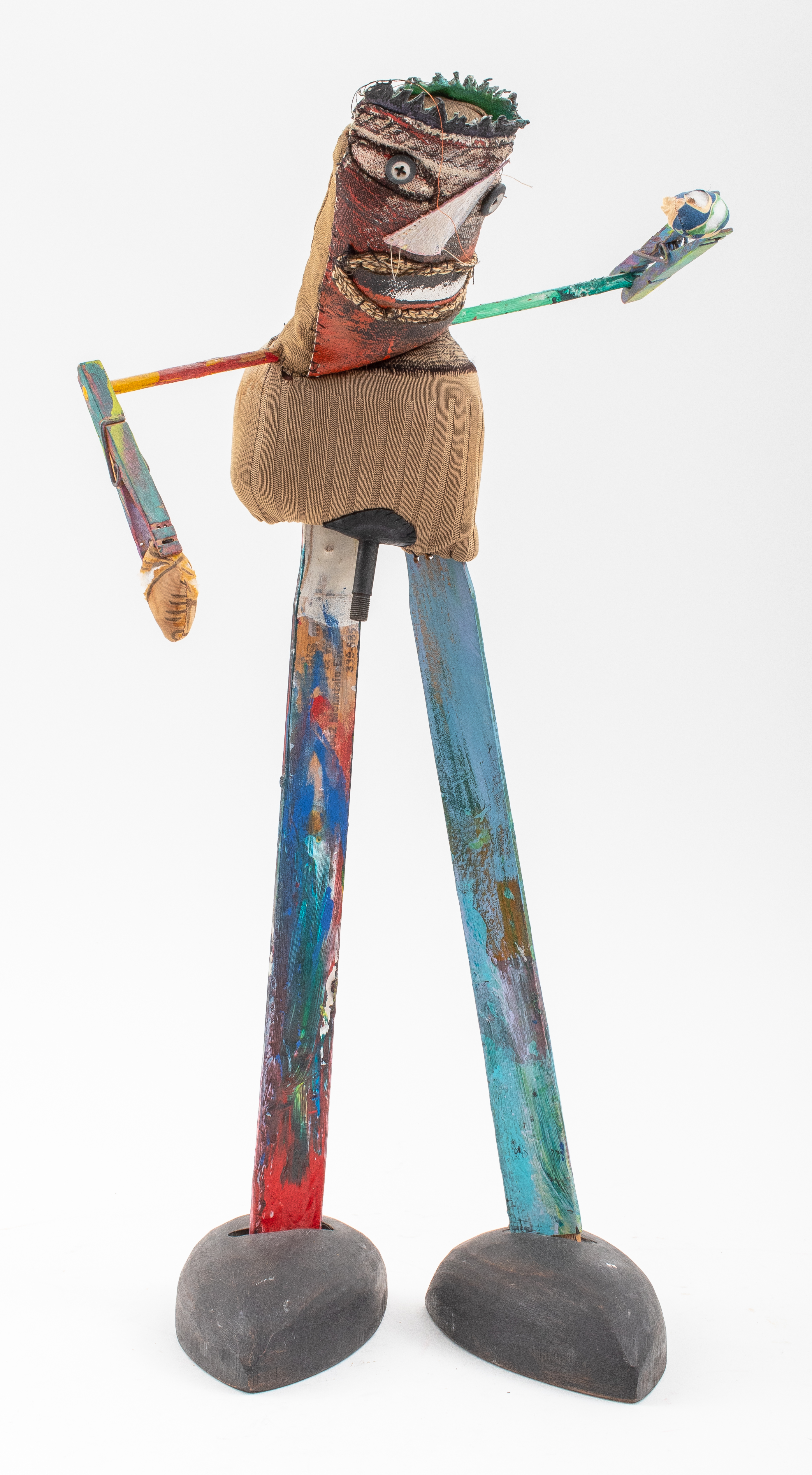 Appraisal: DEBORAH BARRETT MAN MIXED MEDIA SCULPTURE Deborah Barrett American active