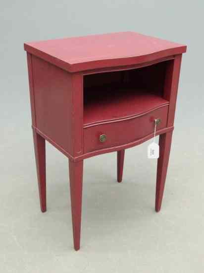 Appraisal: Single drawer side table in red paint '' Ht