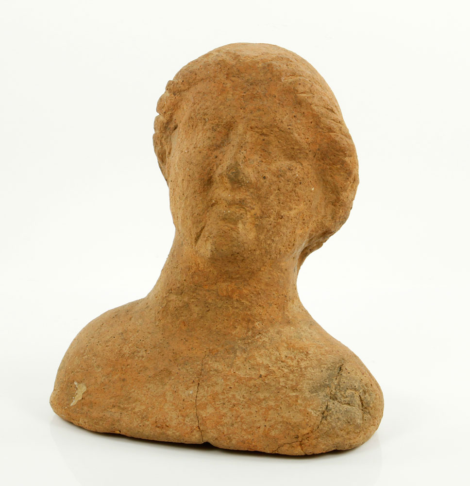 Appraisal: - Etruscan Bust Terra Cotta Etruscan bust terra cotta c