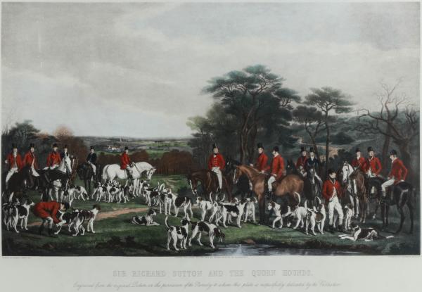 Appraisal: A LATE TH CENTURY FOX HUNT PRINTSir Richard Sutton and