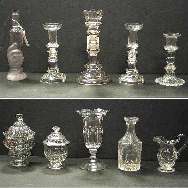 Appraisal: An assembled group of American press molded glass th century