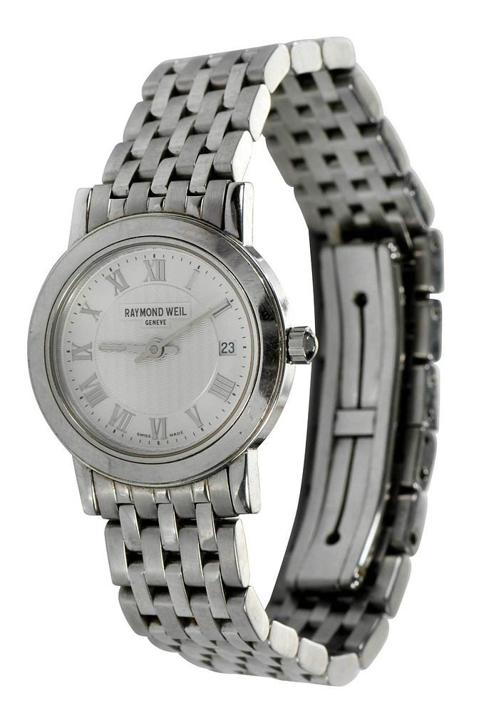 Appraisal: Raymond Weil Watch mm case Roman numeral hour marks date