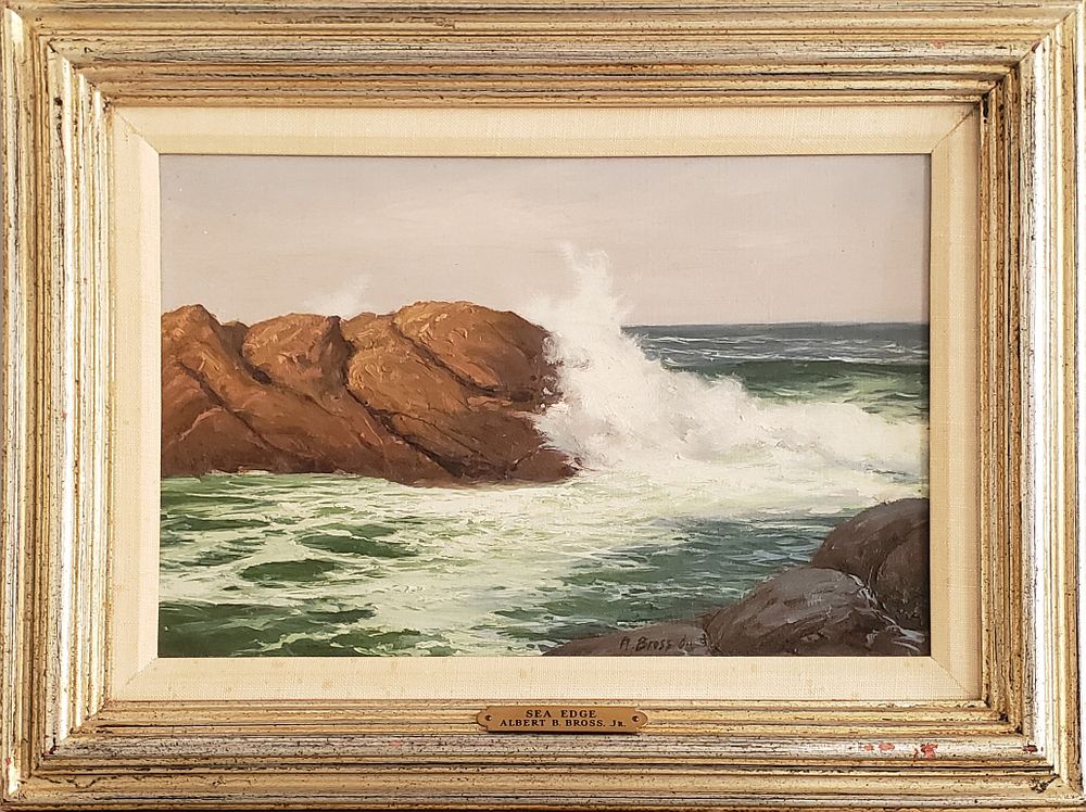 Appraisal: Albert Bross Jr Oil on Canvas Sea Edge Albert Bross