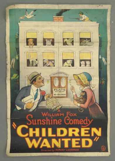 Appraisal: Early movie poster ''Sunshine Comedy Children Wanted Directed by Henry