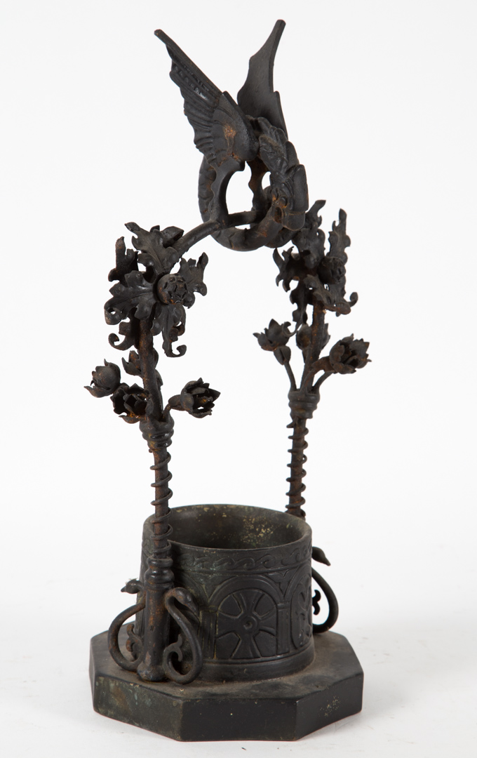 Appraisal: Decorative bottle holder possible origin information on base Undernumber