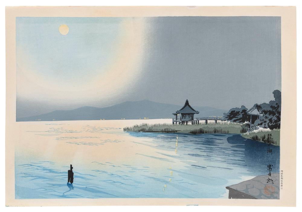 Appraisal: TOKORIKI TOMIKICHIRO JAPAN - MOONLIGHT OVER THE BAY EARLY EVENING