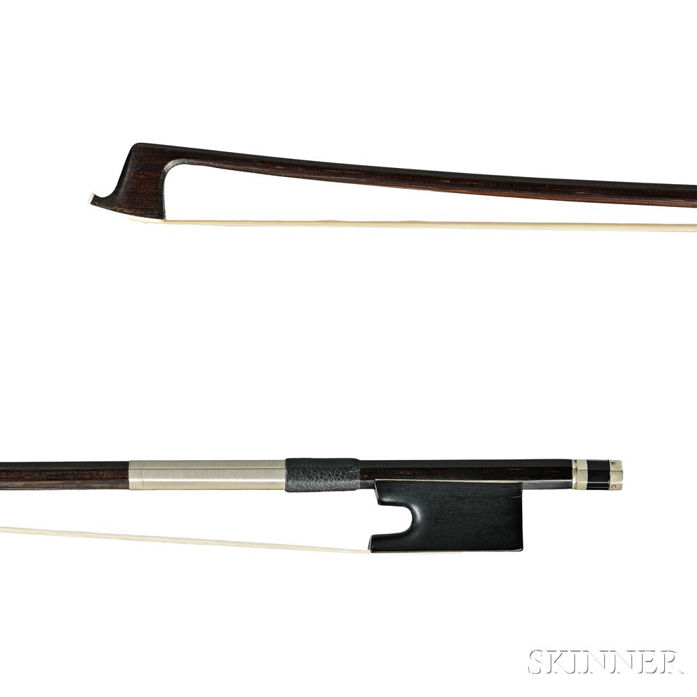 Appraisal: Nickel Silver-mounted Violin Bow School of Maire-Peccatte the round stick