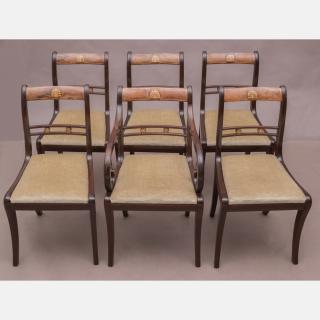 Appraisal: A Set of Six Regency Style Mahogany Chairs th Century