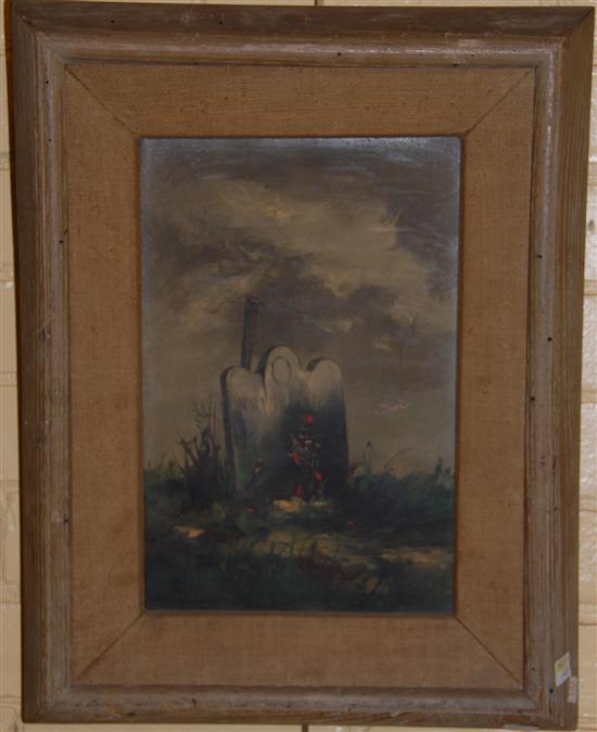 Appraisal: KARL EUGENE FORTESS AMERICAN NY - Oil on canvas Tombstone