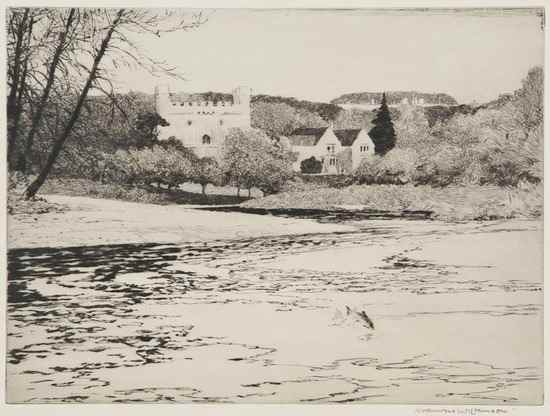 Appraisal: Norman Wilkinson - The Tyne at Bywell Etching with drypointSigned