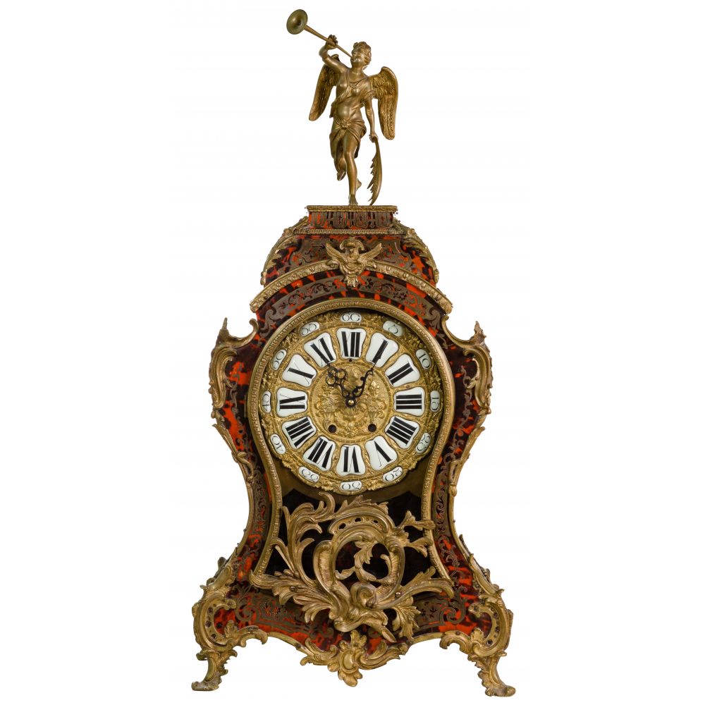 Appraisal: BOULLE STYLE DORE CLOCKLouis XV style clock having an arched