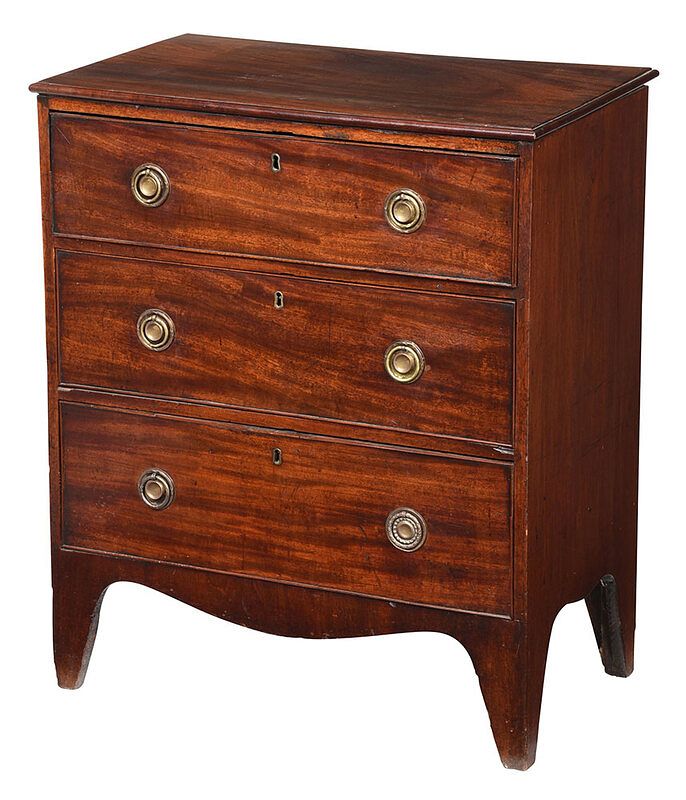 Appraisal: George III Mahogany Diminutive Chest of Drawers British early th