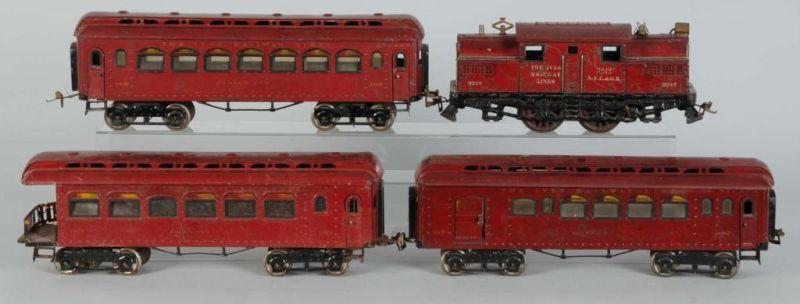 Appraisal: Ives Standard Gauge Passenger Train Set Description Pre-War Set includes