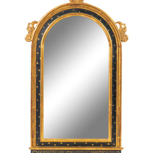 Appraisal: An Italian Gilt and Ebonized Wood Mirror TH CENTURY Height