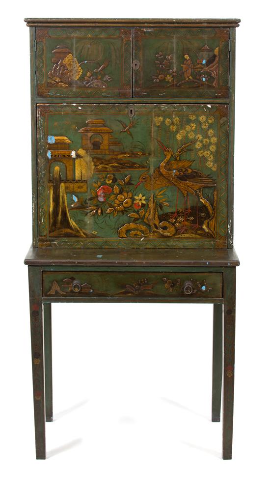 Appraisal: Sale Lot A Chinese Lacquered Drop Front Secretary Desk th