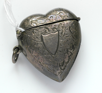 Appraisal: STERLING SILVER ENGRAVED HEART VESTA