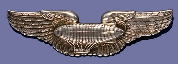 Appraisal: An Army Airship Pilot's badge belonging to Capt Ira R