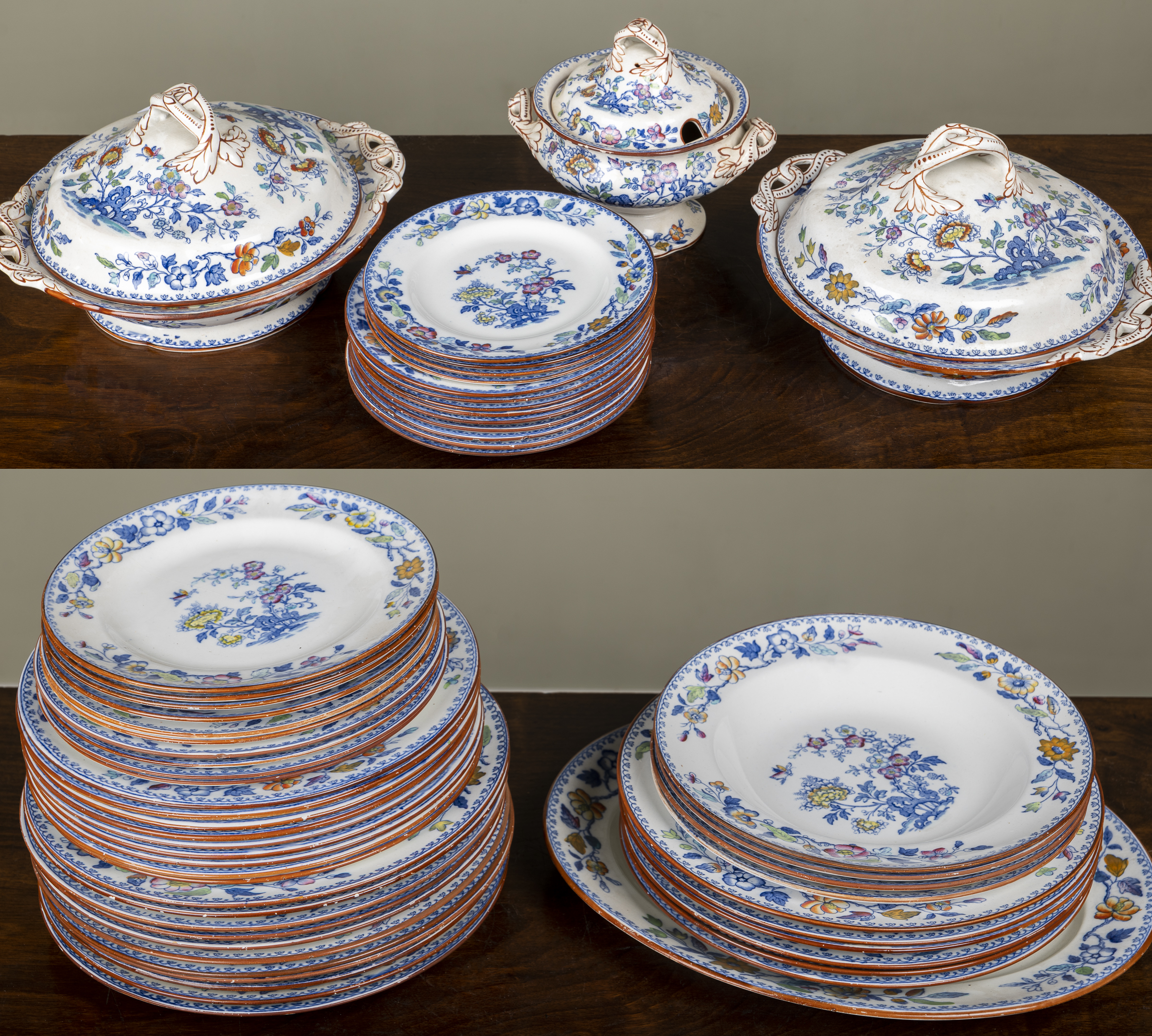 Appraisal: A Mason's Swansea pattern part dinner service consisting of eleven