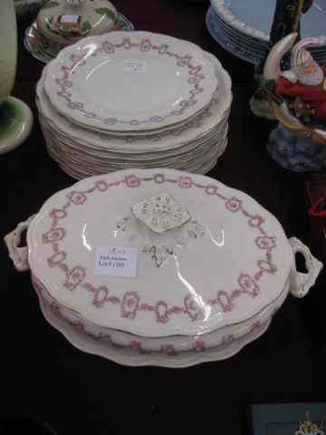 Appraisal: pcs Johnson Brothers China floral garland plates platter covered vegetable