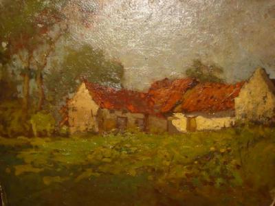 Appraisal: ATTRIBUTED TO WILLIAM LEE HANKEY - A French Farmstead oil