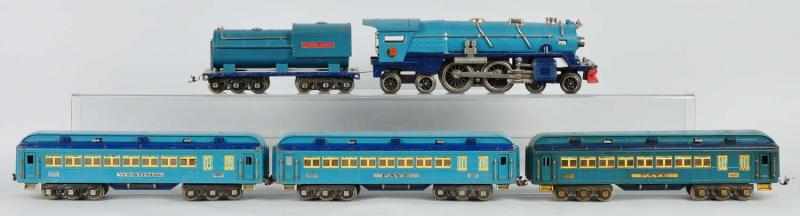 Appraisal: Lionel Blue Comet No E Passenger Train Set Description American