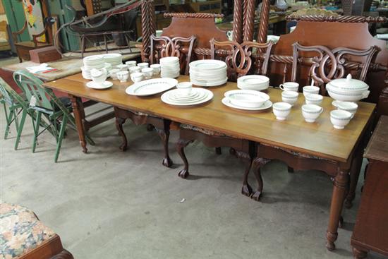 Appraisal: CHERRY HARVEST DROP LEAF TABLE With turned legs ''L ''D