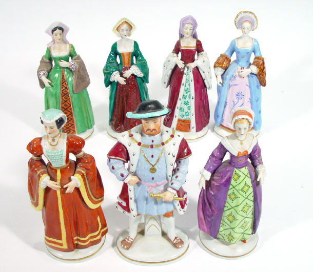 Appraisal: Sitzendorf figure group - Henry VIII and His Six Wives