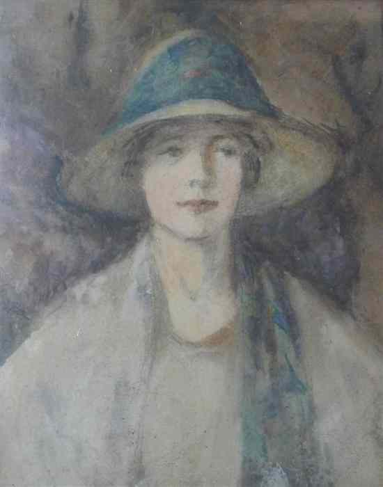 Appraisal: English School watercolour Portrait of a lady x in Estimate