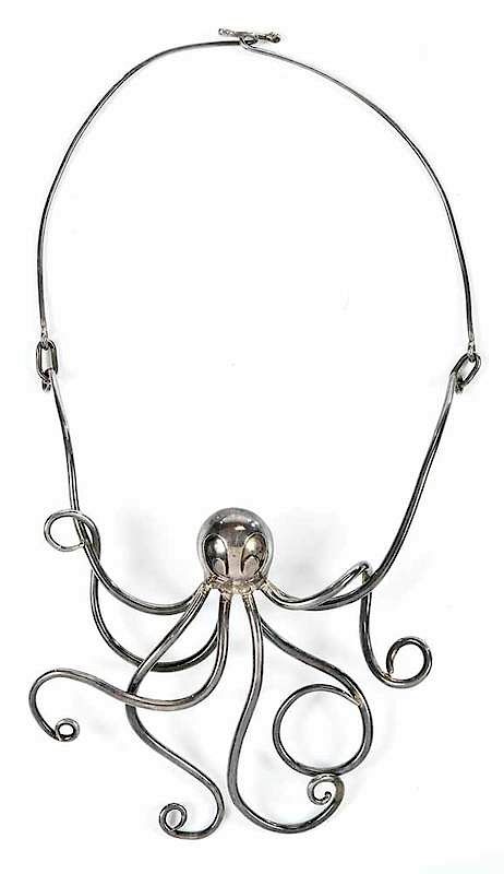 Appraisal: Sheasby Quinton Sterling Octopus Necklace stamped Sheasby Quinton Silver artist