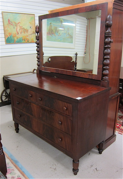 Appraisal: EMPIRE REVIVAL MAHOGANY DRESSER WITH MIRROR Johnson Furniture Co Grand