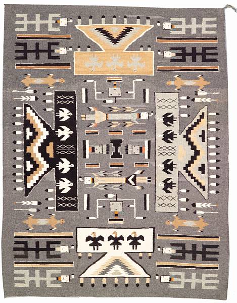 Appraisal: Property of various owners Finely woven depicting Yei figures and