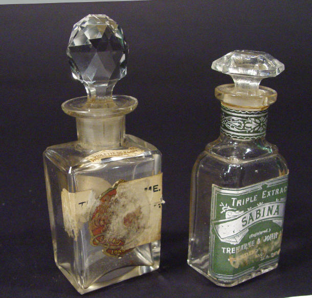 Appraisal: Two French Art Deco glass scent bottles with original paper