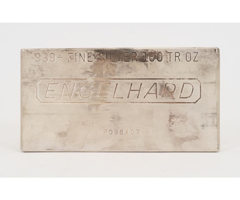 Appraisal: Engelhard fine silver troy ounce bar PO h x w