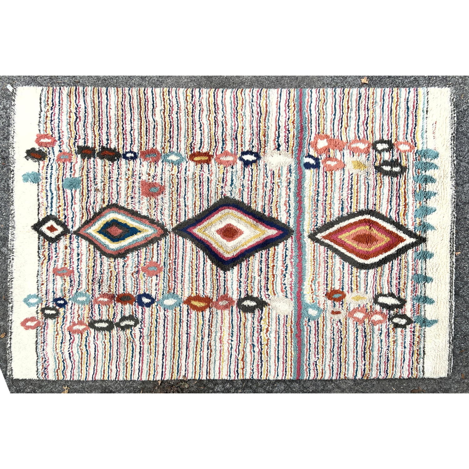 Appraisal: ' x ' Tribal Shag Pile Rug Carpet --- Condition