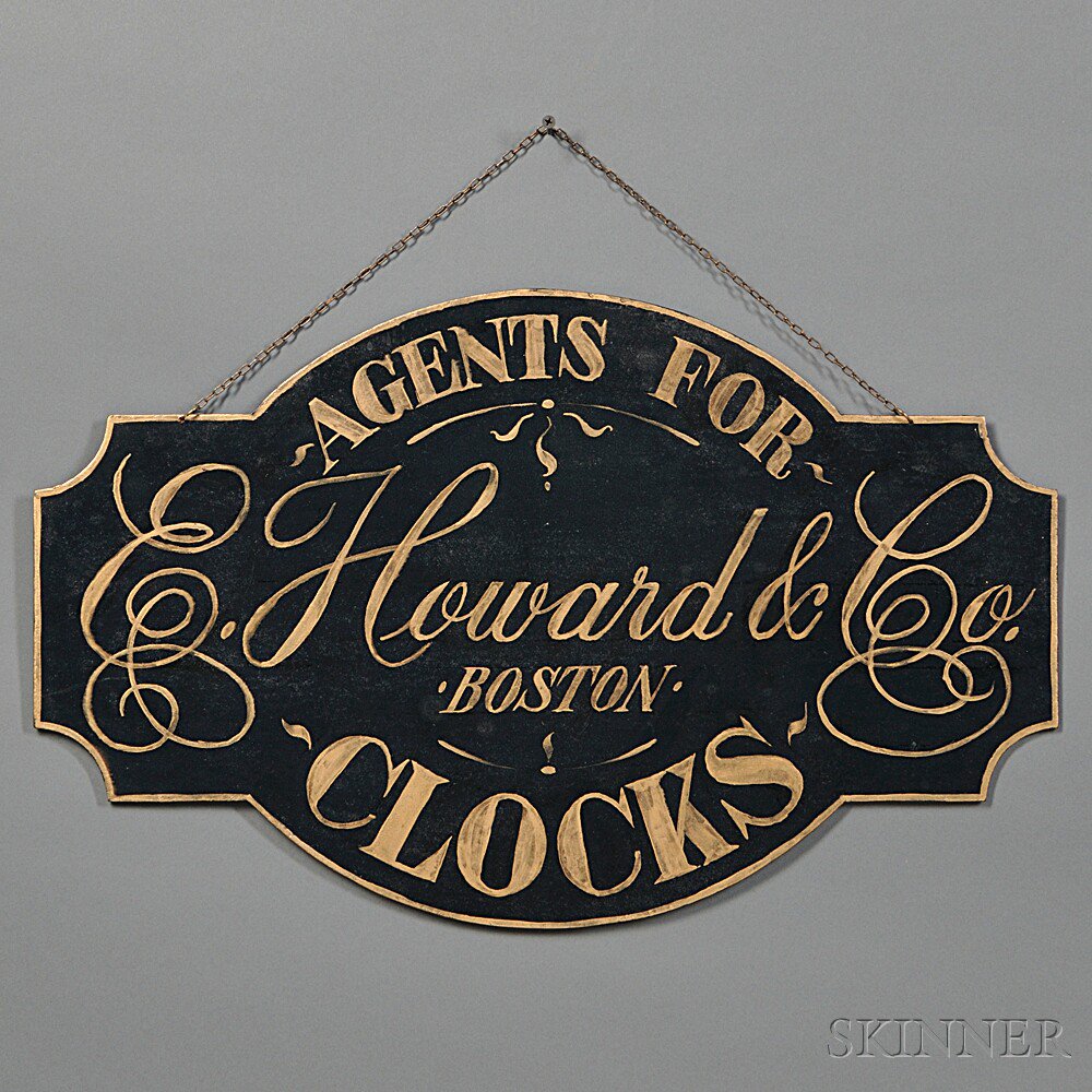 Appraisal: E Howard Co Clocks Trade Sign Boston th century black