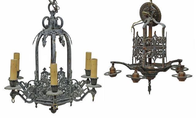 Appraisal: lot of American Art Deco chandeliers early th c including