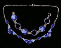 Appraisal: An Art Deco Sterling Silver And Enamel Necklace And Bracelet