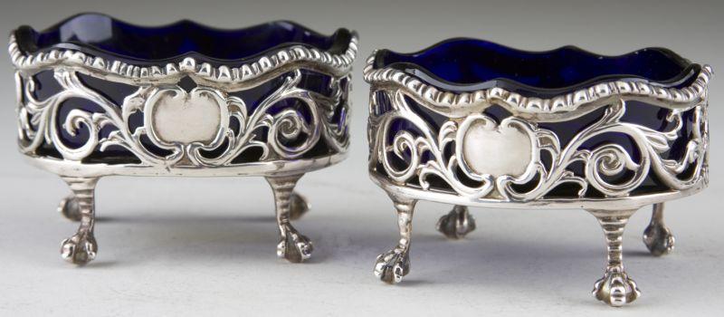 Appraisal: Pair of George III Sterling Master Salts London the oval