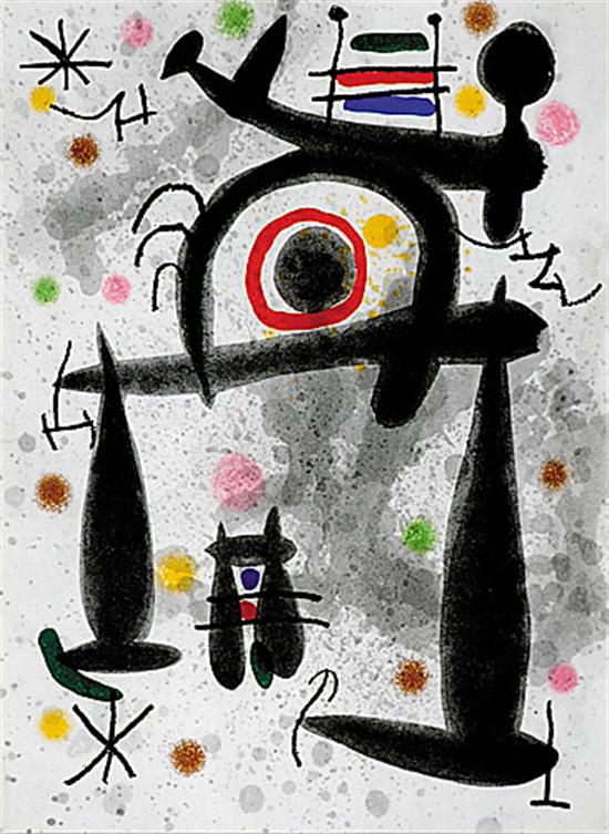 Appraisal: Joan Miro after Spanish - ABSTRACTlithograph framed unsignedsight size H