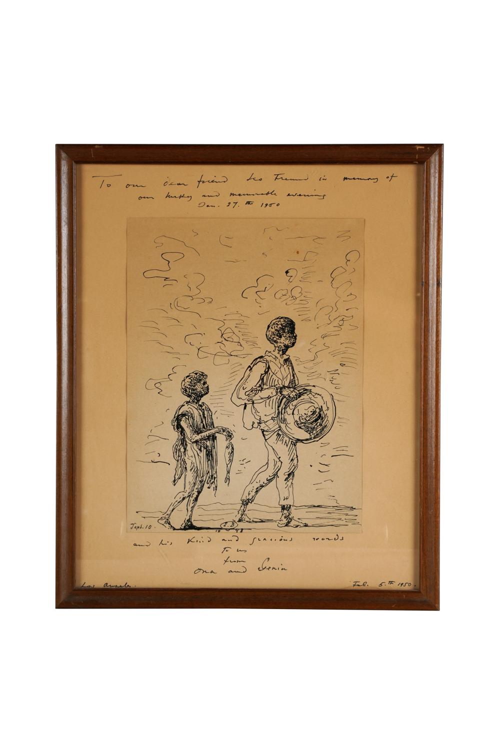 Appraisal: ONA MUNSON - TWO BOYSFebruary pen on paper inscribed to