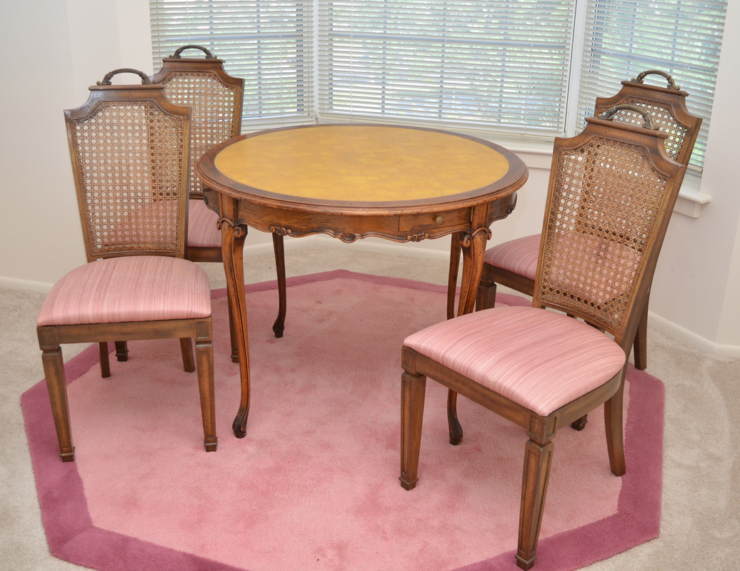 Appraisal: FRENCH BREAKFAST TABLE CHAIRS pieces total to include small breakfast