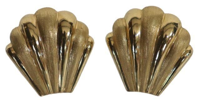 Appraisal: pair Estate kt yellow gold earrings for pierced ears hollow