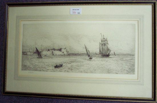 Appraisal: William Lionel WyllieSyracusedry point etching cm x cm x