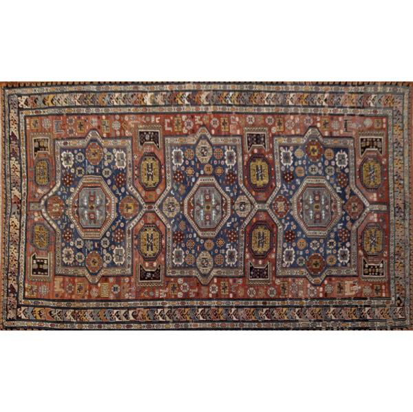 Appraisal: CAUCASIAN SOUMAK Room-size rug with a brick field with triple