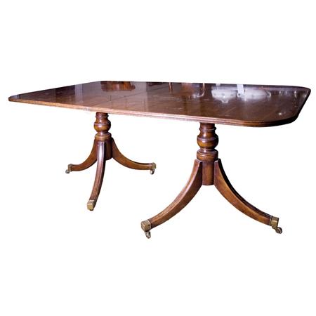 Appraisal: George III Style Mahogany Double Pedestal Dining Table Estimate -