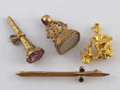 Appraisal: A mixed lot comprising a carat gold charm gms cm