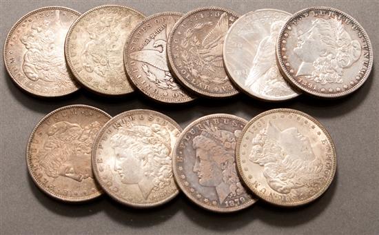 Appraisal: Nine Morgan-type silver Dollars various dates and mints together with